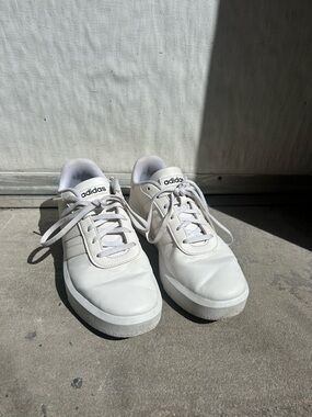 adidas White Low-Top Leather Sneakers